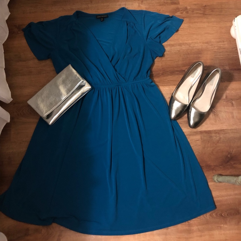 Faux Wrap A-Line Dress
